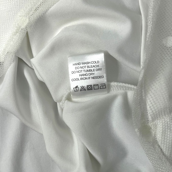 Lovers + Friends Ivory Mesh Dot Overlay Long Sleeve Dress - Size XL - Picture 12 of 13